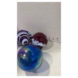 Art glass ornaments one is signed