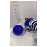 Art glass ornaments one is signed