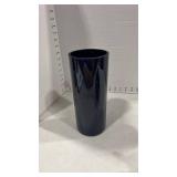 Black ceramic tea pot and black glass vase