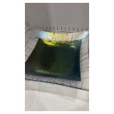 Signed glass plate