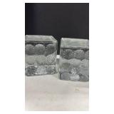 Art glass ice blocks bookends 4.5x4x4