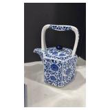 Blue and White Porcelain Tea Set with Trivet