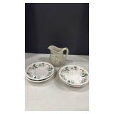 Dogwood Pattern tea plates with Creamer