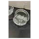 Cut Crystal Bowl with Starburst Pattern and cut glass brides basket