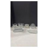 Crystal Glass Serving Set with Fostoria Pattern