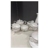 Kutani Pine Branch Tea Set with Bird Motif