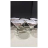 Hand-Blown Zebra Stripe Martini Glass Set with pitcher