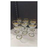 Golden Suszy crystal champagne coupe and sherry glasses set of 11 total