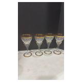 Golden Suszy crystal champagne coupe and sherry glasses set of 11 total