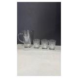 Class of 1957 Naval Academy etched beer pitcher and rocks glasses