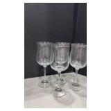 Decorative Wine Glasses with Turquoise Stems and clear wine glasses