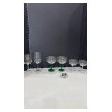 Champagne, wine glasses with stem accessories and margarita glasses