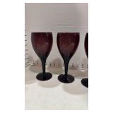 Deep Purple Glass Wine Goblets Set of 4