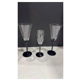 Black Stem Champagne Flutes