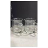 Clear Glass mugs Set of 4