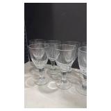 Set of 8 Classic Clear Glass Wine Goblets