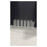 Stemmed drinking glass with bamboo pattern set of 12