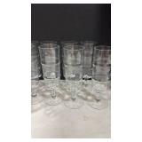 Stemmed drinking glass with bamboo pattern set of 12