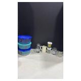 Glass Pyrex bowls with lids and more