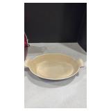 Staub Cast Iron Teapot with Blue Le Creuset Serving Dish