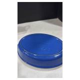 Staub Cast Iron Teapot with Blue Le Creuset Serving Dish