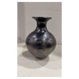 Signed crystalline-glazed studio art pottery vase about 10 inches tall