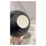 Signed crystalline-glazed studio art pottery vase about 10 inches tall