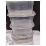 Plastic Food Storage Containers and 4 Plastic Wine Glasses