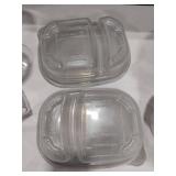 Plastic Food Storage Containers and 4 Plastic Wine Glasses