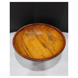 13.5 inch Diameter Red Maple and Black Walnut Bowl with Nutcracker Bowl and Tools and Coasters
