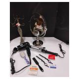 Conair Blow Dryer, Curling Iron, Razor with Extra Blades, Mirror and Necklace Holder