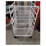 3 Drawer Wire Storage Bins with Wheels.  32 x 18 x 21