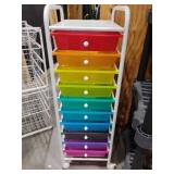 10 Drawer Storage Cart.  On Wheels.  38 x 13 x 15