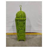 Green Moroccan Style Lantern.  30 inches tall