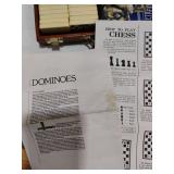 Games.  Cribbage Games and a Multi Travel Game Set.  Set has Chess, Dominoes and More
