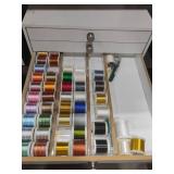 3 Drawer Storage with Variety of Thread.  6 x 14 x 14