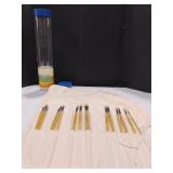 Portable Paint Brush Carrier with Paint Brushes