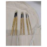 Portable Paint Brush Carrier with Paint Brushes
