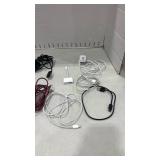 Apple chargers and headphones