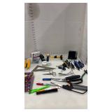 Fiskars scissors with sharpener and office supplies