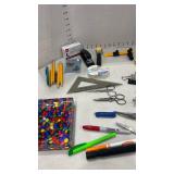 Fiskars scissors with sharpener and office supplies
