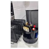 Black Mesh Office Desk Organizers with office supplies