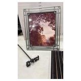 Framed wall decor and iron brand