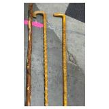 Wooden carved walking sticks tallest is 48 inches