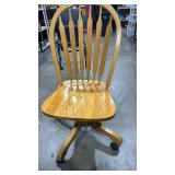 Wooden Office Chair 39 inches tall seat is 17.5x18