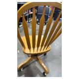 Wooden Office Chair 39 inches tall seat is 17.5x18