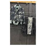 Chaps Large Black White Waist Jacket with Blouses in same color wheel. Sizes are S M L