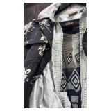 Chaps Large Black White Waist Jacket with Blouses in same color wheel. Sizes are S M L