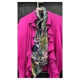 Lauren Chaps hot pink cardigan duo Size L and Chicos Cardigan with Top size I and 2