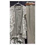 Chicos Outfits in browns and greens. Sizes 1 and 2